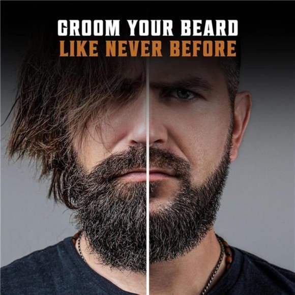 Beard Comb & Beard Brush Set for Men -Natural Boar Bristle Brush and Dual Action - Picture 6 of 7